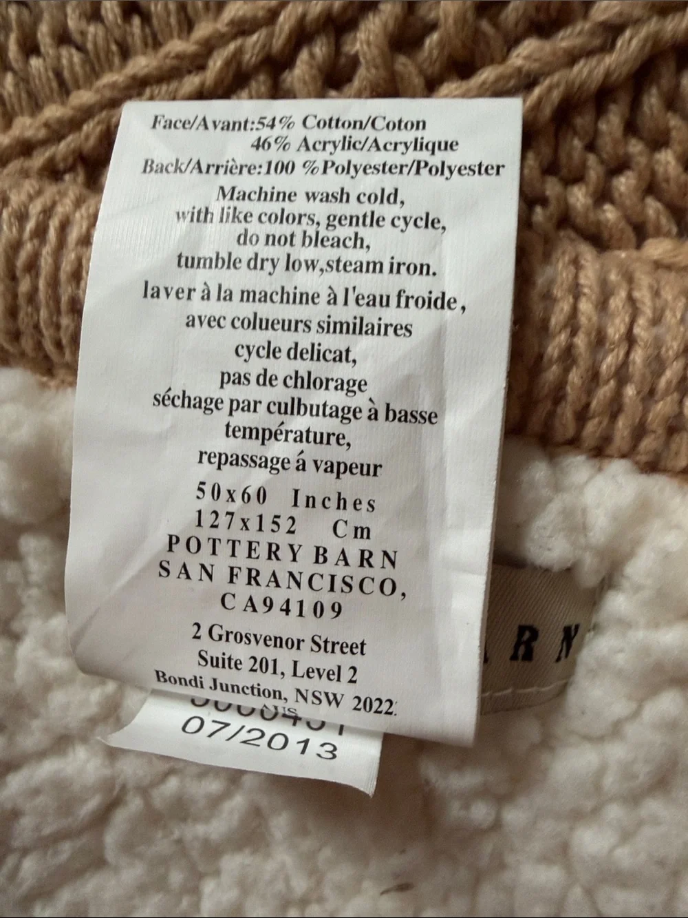 Pottery Barn soft cable